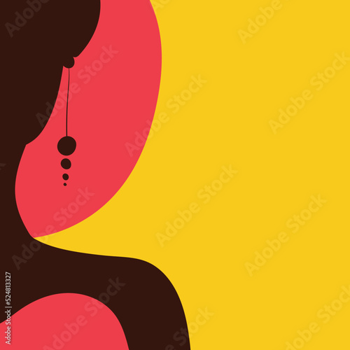Silhouette portrait of elegant afro woman vintage style