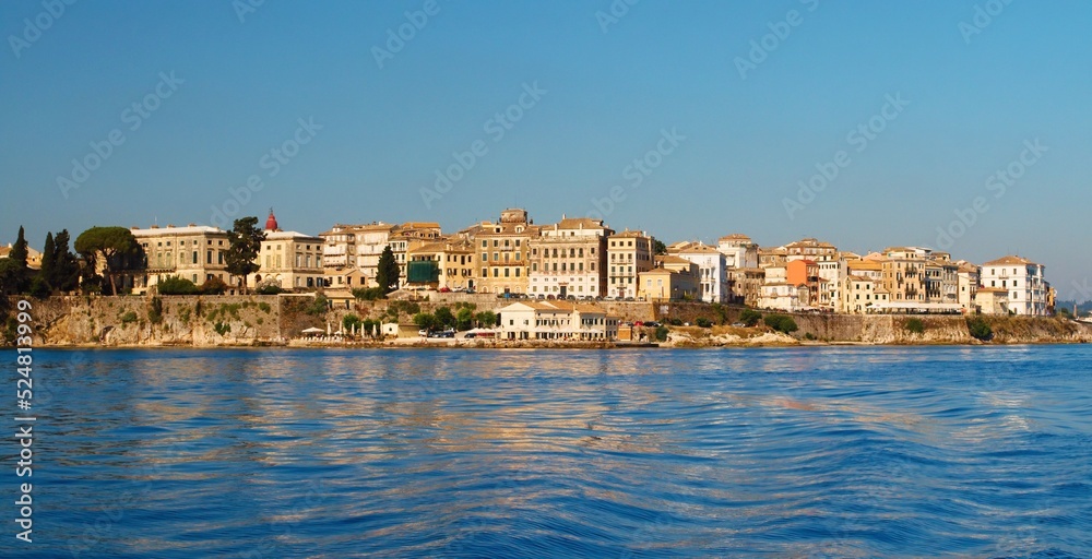 The town of Kerkyra on the island of Corfu on the island of Corfu in Greece.