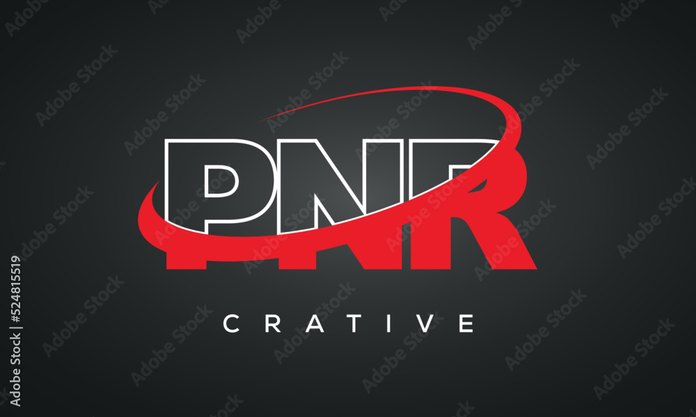 PNR letters typography monogram logo , creative modern logo icon with 360 symbol