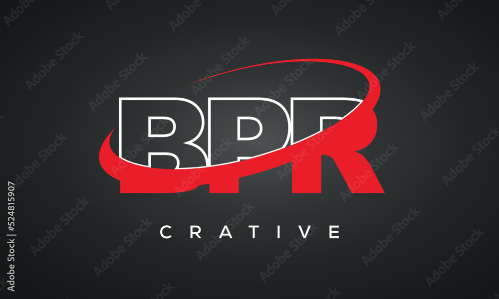 BPR letters typography monogram logo , creative modern logo icon with 360 symbol