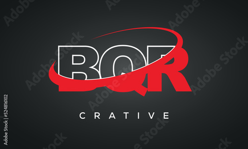 BQR letters typography monogram logo , creative modern logo icon with 360 symbol
