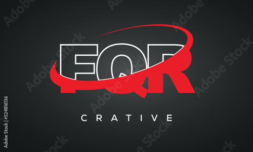 FQR letters typography monogram logo , creative modern logo icon with 360 symbol