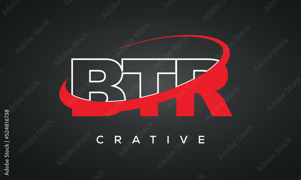 BTR letters typography monogram logo , creative modern logo icon with 360 symbol 