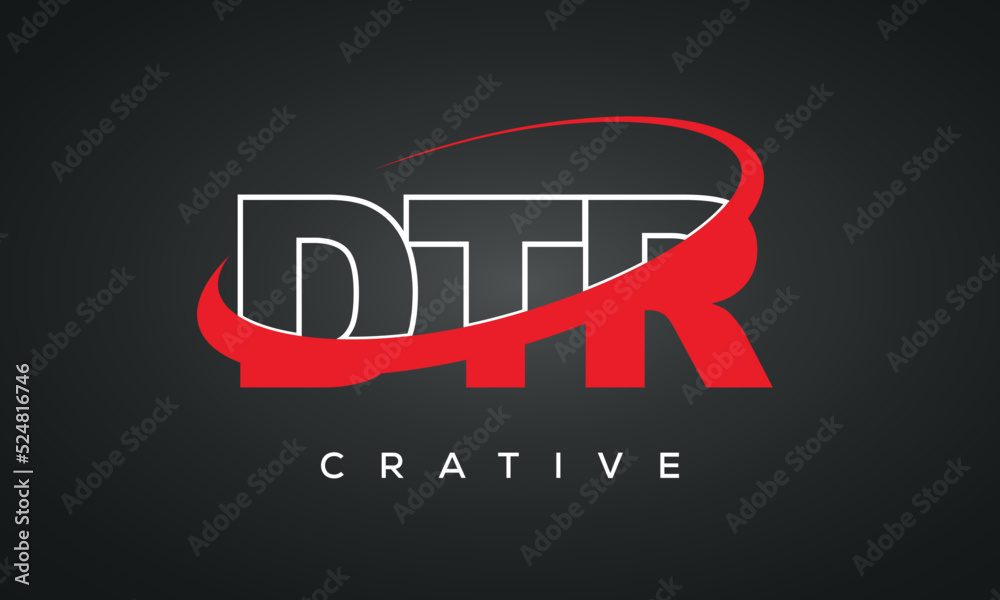 DTR letters typography monogram logo , creative modern logo icon with 360 symbol 