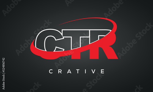 CTR letters typography monogram logo , creative modern logo icon with 360 symbol 