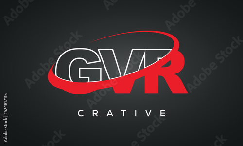 GVR letters typography monogram logo , creative modern logo icon with 360 symbol  photo