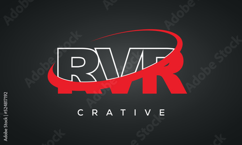 RVR letters typography monogram logo , creative modern logo icon with 360 symbol  photo