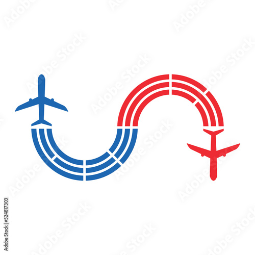 airplane logo design. vector illustration isolated on white background
