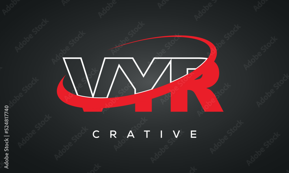 VYR letters creative modern logo icon with 360 symbol 