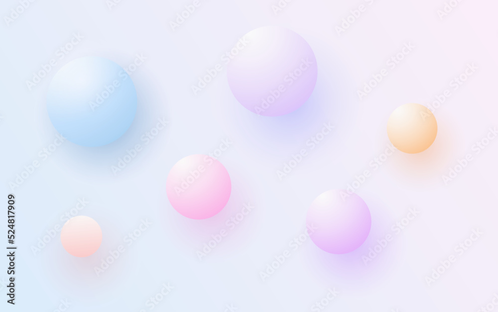 3D spheres background with many floating multicolored balls