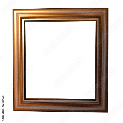 metal plastic frame border isolated brown