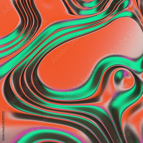 3d render, abstract background, colorful metallic texture, iridescent holographic foil, wavy wallpaper, fluid ripples, liquid metal surface, esoteric aura spectrum, bright hue colors, trendy design