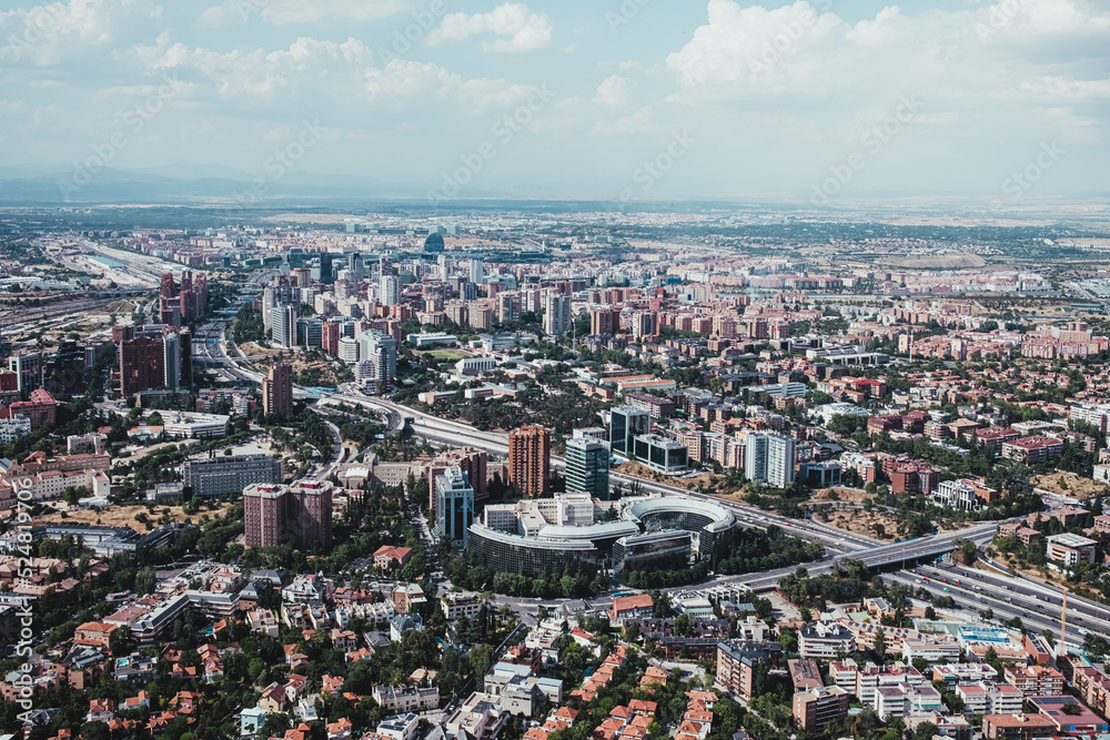 Landscape of city with developed infrastructure Landscape of city with developed infrastructure