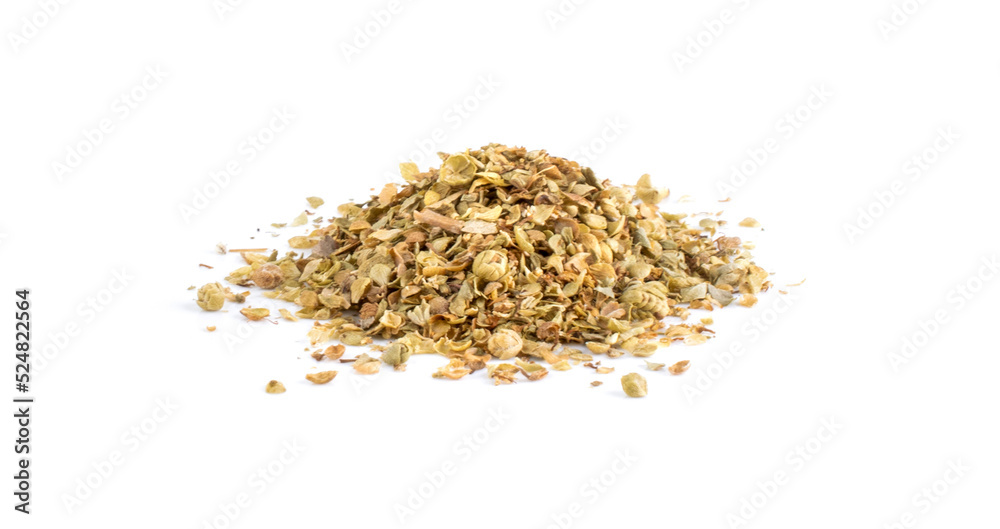 Dried Oregano on isolated on white background Dried Oregano on isolated on white background