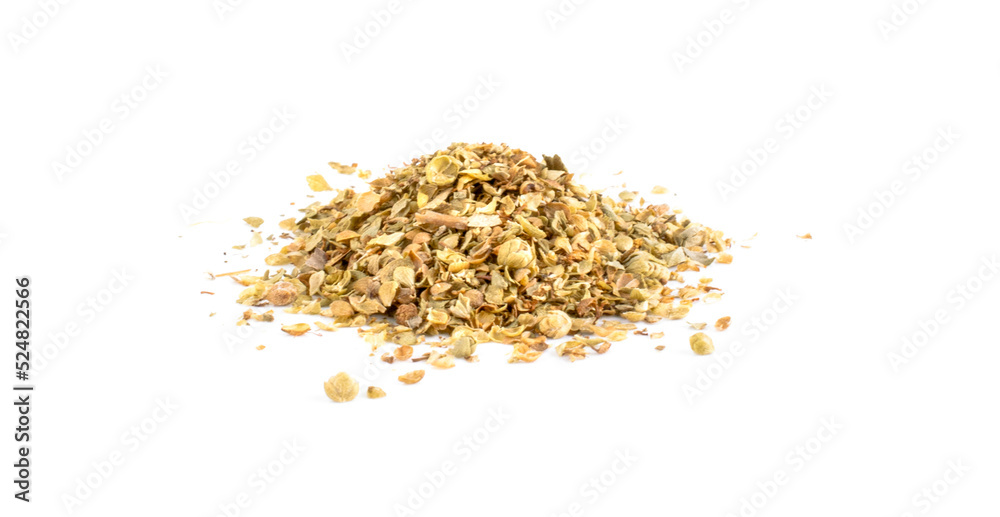 Dried Oregano on isolated on white background Dried Oregano on isolated on white background