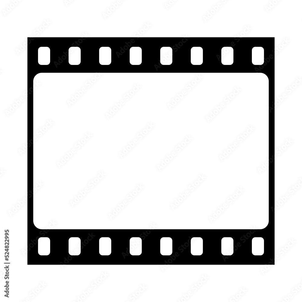 Movie frame vector icon, black and white cimena emblem. Movie frame vector icon, black and white cimena emblem.