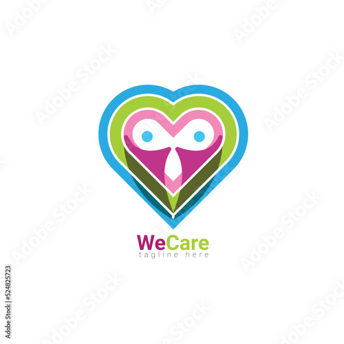 Creative Care Concept Logo Design Template