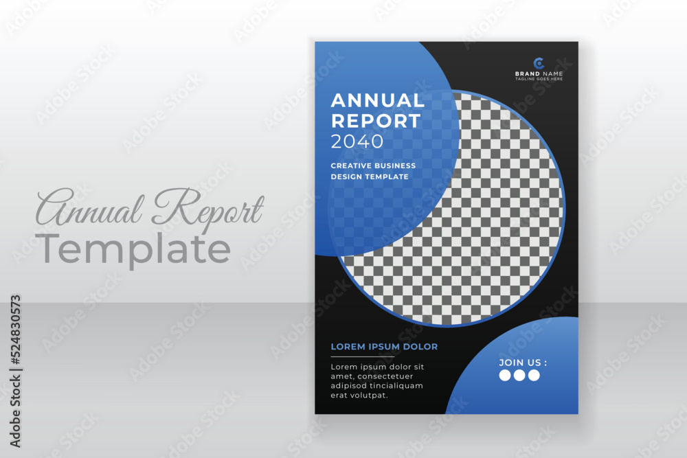 Fototapeta premium Innovative business annual report cover flyer design template