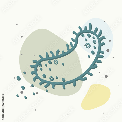 Bacteria vector icon on multicolored background.