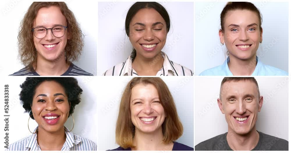 Collage of smiling people. Portraits of happy women and men. Collage of smiling people. Portraits of happy women and men.