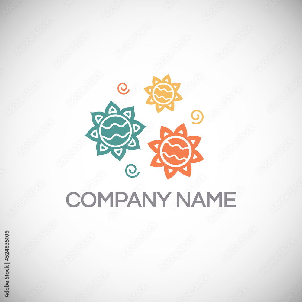 Flower logo design. Vector illustration