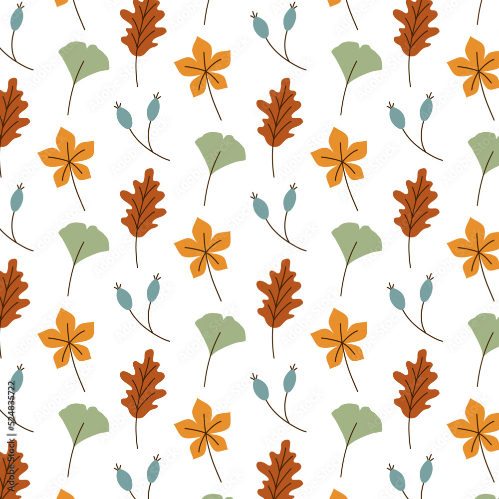 Autumn pattern with leaves to print Autumn pattern with leaves to print