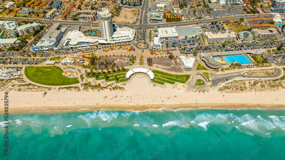 Areal photo of the new beach front in Scarborough Beach in Western Australia.