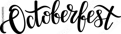 Oktoberfest black lettering. Beer festival decoration sign. Vector illustration