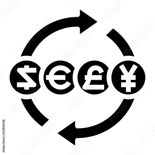 CURRENCY EXCHANGE glyph icon