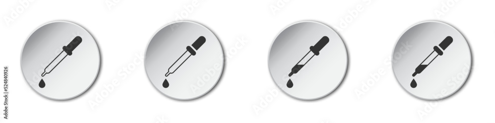 Dropper icons set. Flat vector illustration. Dropper icons set. Flat vector illustration.