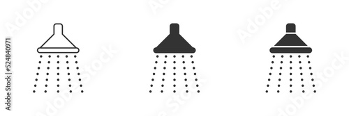 Shower icons. sprinkler spray icons. Vector illustration.