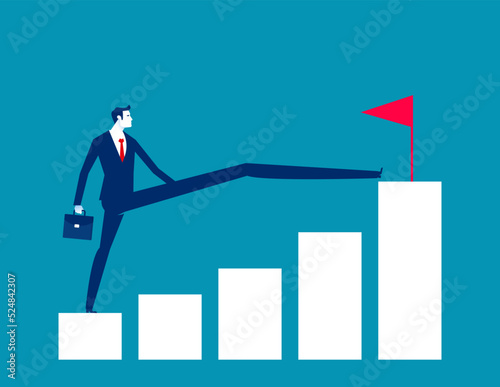 Great leap forward. Business take big step from small growth to big growth