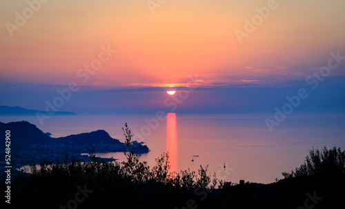 Sunset over Ionian sea, Corfu