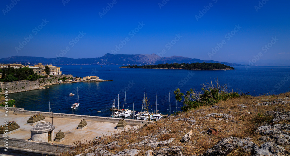 The Old Fortress of Corfu - a Venetian fortress in the city of Corfu. The fortress covers the promontory which initially contained the old town of Corfu that had emerged during Byzantine times