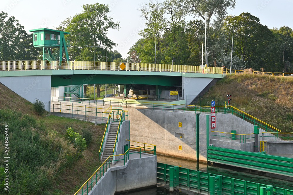 The Przegalina sluice for ships sailing at different water levels between the Vistula and the Martwa Wisla. Poland