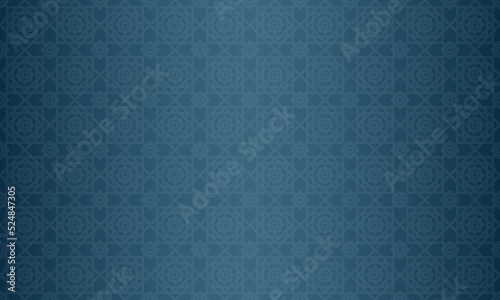Arabic traditional motif texture background. Elegant luxury backdrop vector with Islamic themed decorative ornament pattern. Blue gradient with geometric lines and repeating rectangles.
