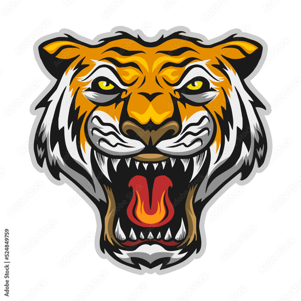 tiger head illustration mascot logo template tiger head illustration mascot logo template