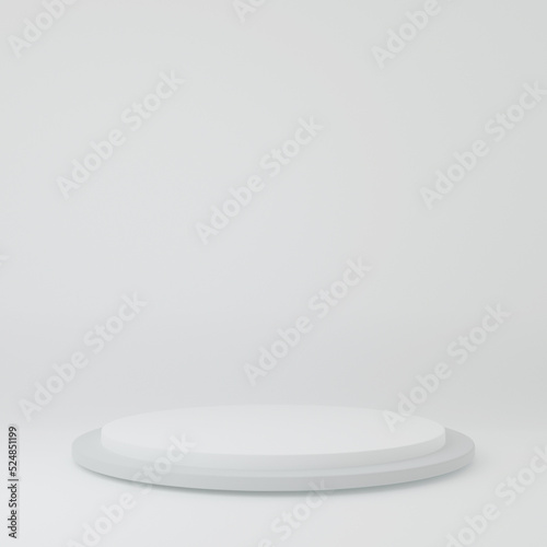 Product Stand in white room ,Studio Scene For Product ,minimal design,3D rendering 