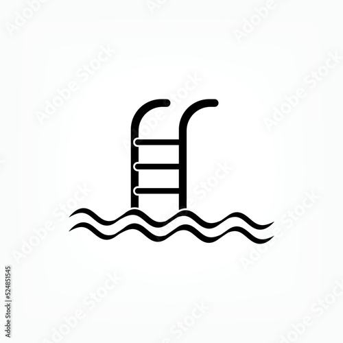Pool Icon. Sport Water Area Symbol - Vector.   