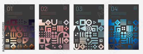 Geometric pattern cover background abstract design. retro