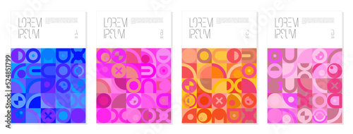 Geometric pattern cover background abstract design. retro shape
