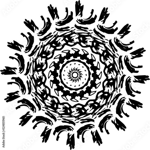 the black abstract floral ornament