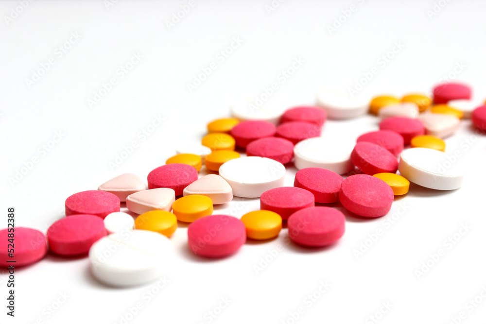Several kinds of drug tablet isolated on the white background Several kinds of drug tablet isolated on the white background