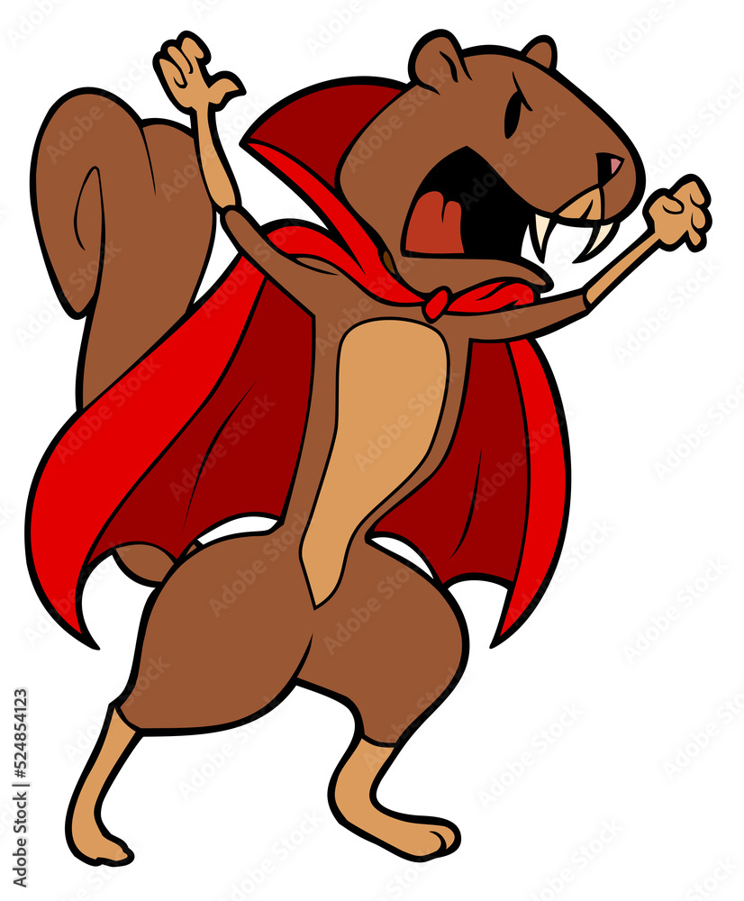 Vicious rodent in a red cape. Vicious rodent in a red cape.