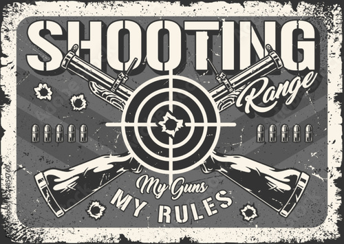 Shooting range logotype monochrome vintage