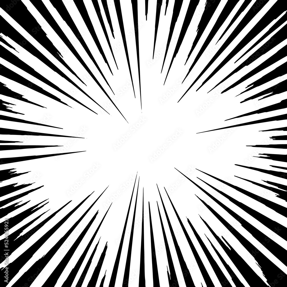 Obraz premium black and white sunburst comic background
