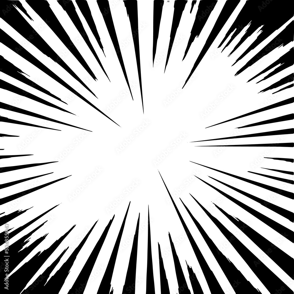 Obraz premium black and white sunburst comic background