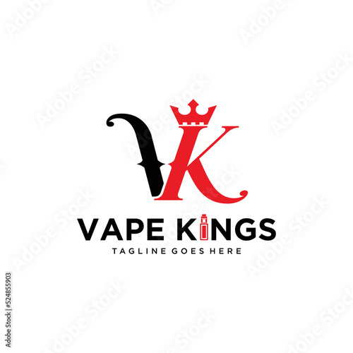 Letter VK Vape Kings Logo Design