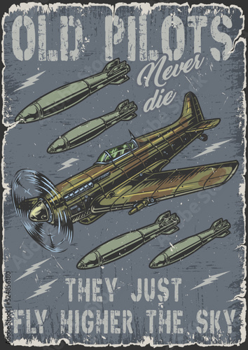 Air force colorful flyer vintage