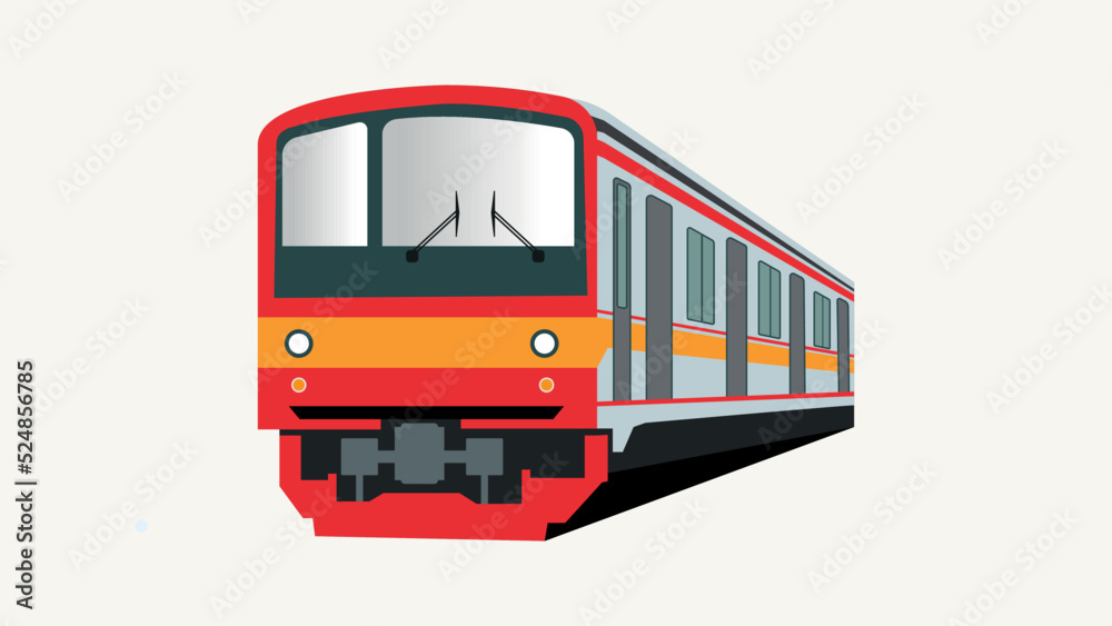 Commuter train transportation premium vector - obrazy, fototapety, plakaty 